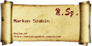 Markon Szabin névjegykártya